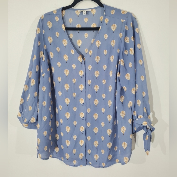 41 HAWTHORN Hot Air Ballon Blouse Size 1X - Picture 2 of 8